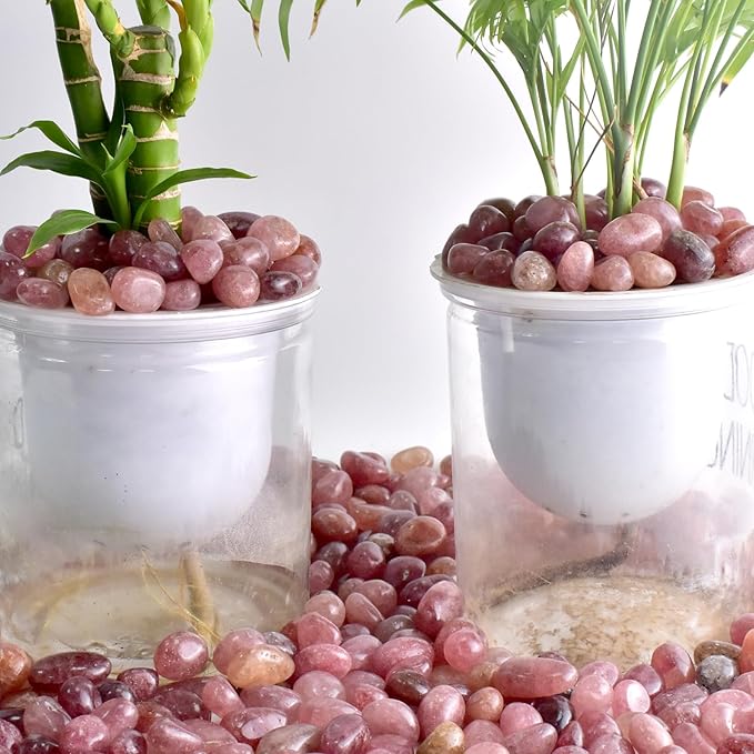Polished Strawberry Quartz Crystal Chips 200 Pcs - 10 oz Tumbled Stone Chips Crushed Sea Glass Stones Healing Reiki Crystal Jewelry Making Home Decoration
