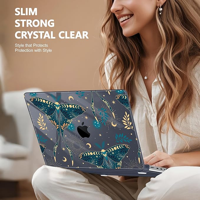 for MacBook Pro 16 inch Case 2021 2022 2023 2024 Release A3186 A3403 M4 A2991 M3 A2780 M2 A2485 M1 Pro/Max, Hard Shell Case with Screen Protector & Keyboard Cover, Butterfly P113
