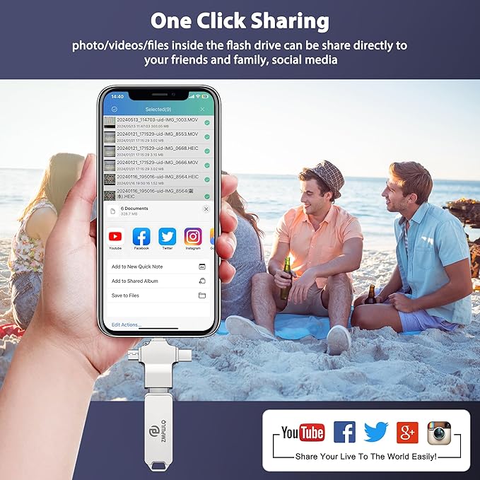 Photo Stick 512GB-Auto-Secure-Backup-USB-Flash-Drive-Saver-Memory-Stick-Photo-Finder for Phone/iPhone/iPad/Android/PC-4-in-1-Thumb-Drive-External-Storage for All Devices,Backup Photos,Videos,Contacts