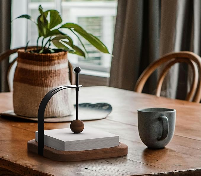Napkin Holder for Table, Wood Napkin Holders for Paper Napkins, Cocktail Napkin Holder, Suitable for Kitchen, Restaurant, Bar, Office, Parties, Home Décor, Hotel, Cafe (Walnut Wood)