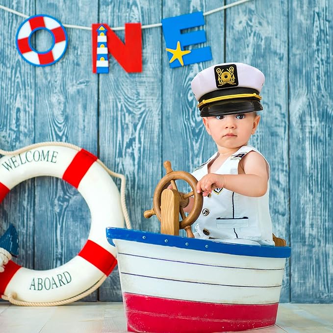 80 Pack Captain Hats Bulk Adjustable Yacht Sailor Captain Hat Sea Cap Ship Boat Hat for Adult Halloween Party Supplies