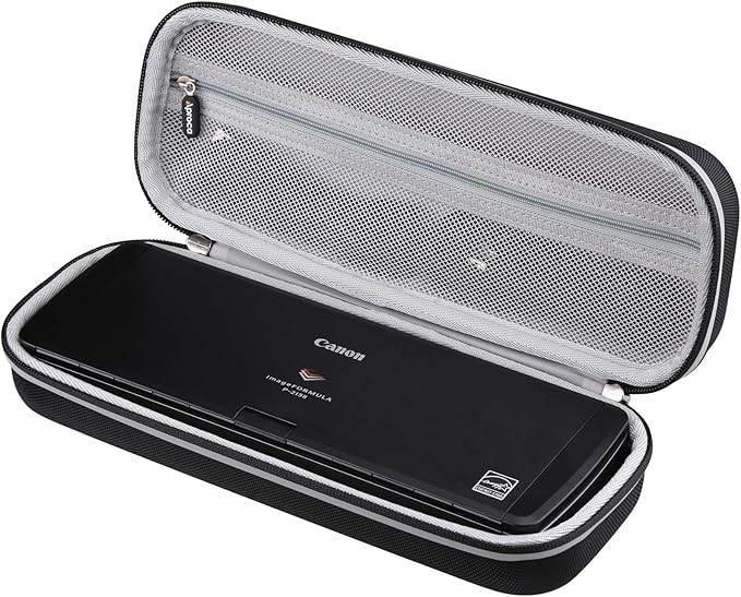 Aproca Portable Case Compatible with Canon ImageFORMULA R10 / ImageFORMULA P-215II Portable Document Scanner, Storage Hard Bag - Black (Case Only)