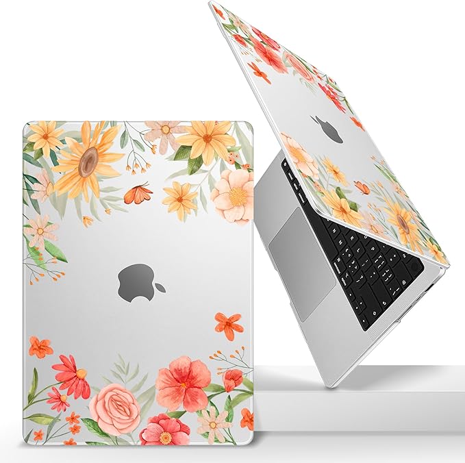 for MacBook Pro 16 inch Case 2021 2022 2023 2024 Release A3186 A3403 M4 A2991 M3 A2780 M2 A2485 M1 Pro/Max, Hard Shell Case with Screen Protector & Keyboard Cover, Spring Flowers