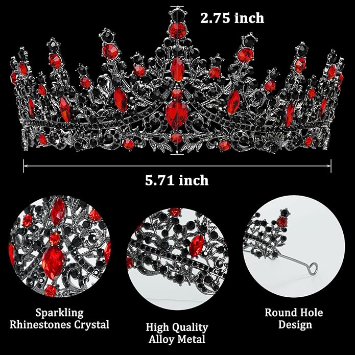 Gold Crown for Women Crystal Princess Tiaras Rhinestone Queen Headband Wedding Bridal Hair Accessories Birthday Prom Pageant Party Coming of Age Ceremony Photo Props