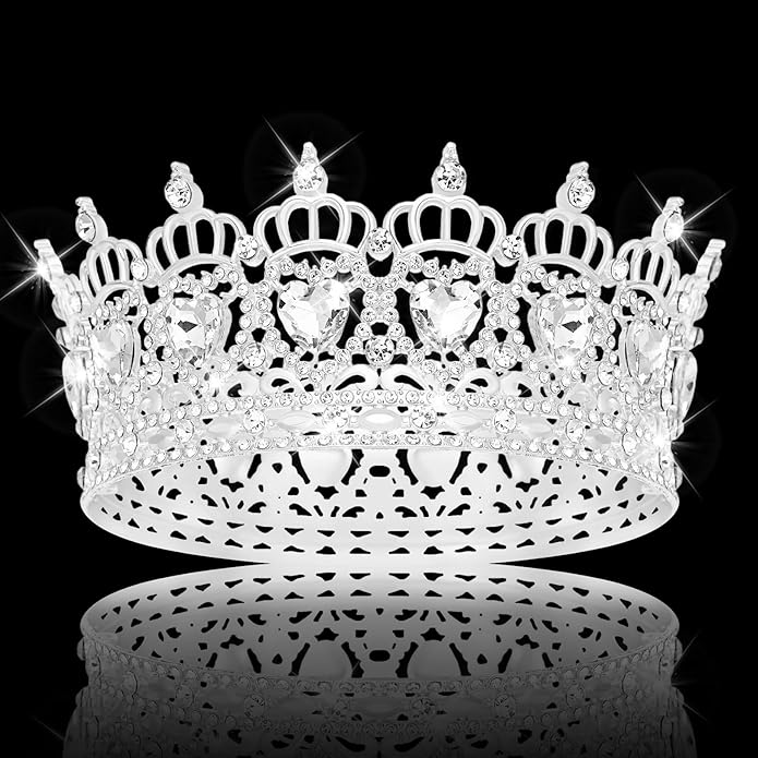 Queen Crown Wedding Rhinestone Heart Crowns and Tiaras for Women Costume Party Hair Accessories Princess BirthdayCrown Crystal Bridal Crown