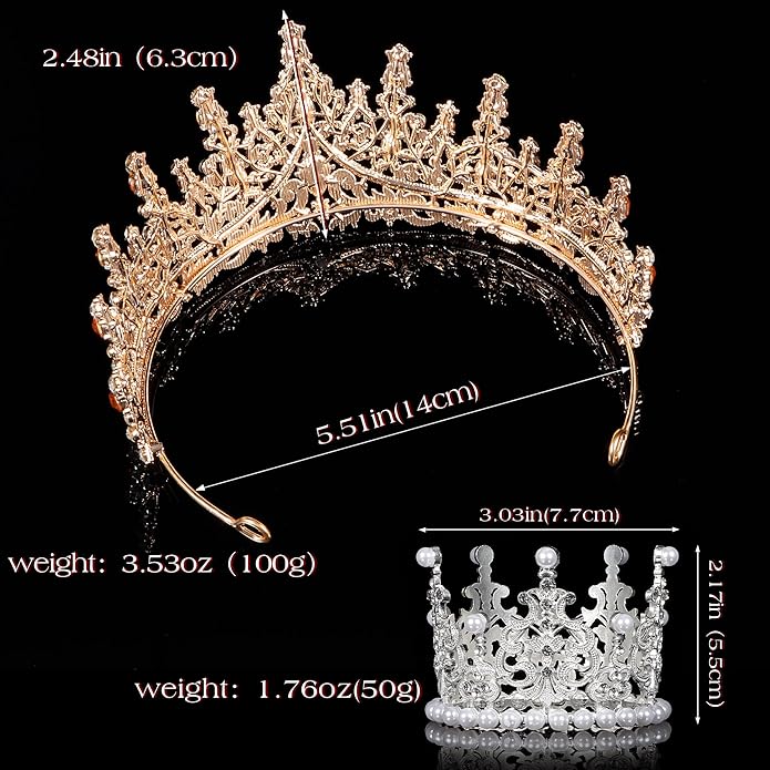 Crowns for Women - Tiaras for Women Crystal Queen Crown for Birthday Costume Party Celebration