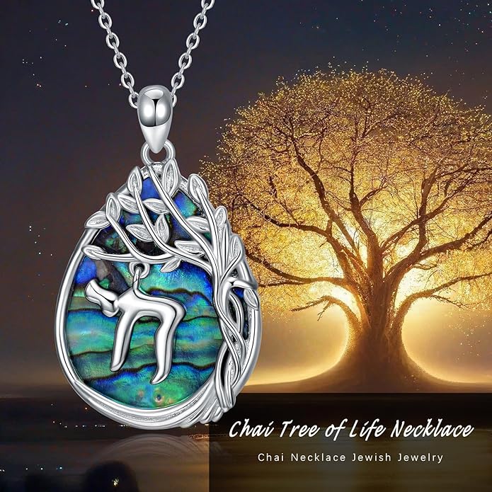 Jewish Jewelry Tree of Life Necklace 925 Jewish Sterling Silver Pendant Necklace Women Gift