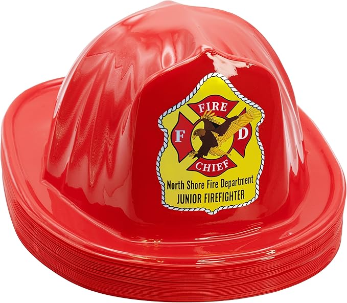 Kenco Kids Customizable Plastic Firefighter Hats -Choose your style, add your name or department