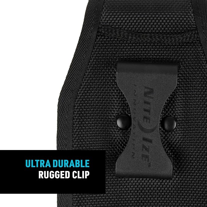 Nite Ize Clip Case Hardshell Universal Rugged Holster - Protective Phone Holder with Belt Clip - Holster for Men's & Women's Belts - Utility Belt Phone Pouch - X-Large, Black