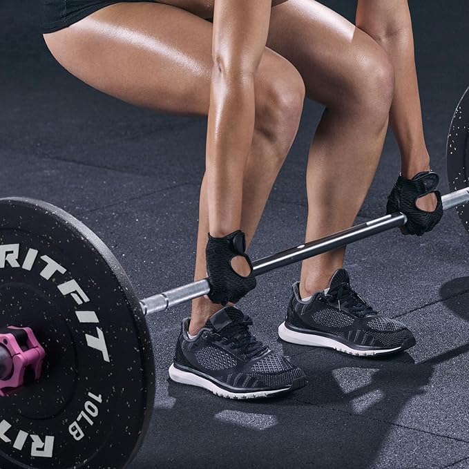 RitFit Bumper Plates, Colored Fleck-Rubber Weight Plates with Steel Insert, 2-inch Olympic Weight Plates for Weight Lifting and Strength Training, 170LB set