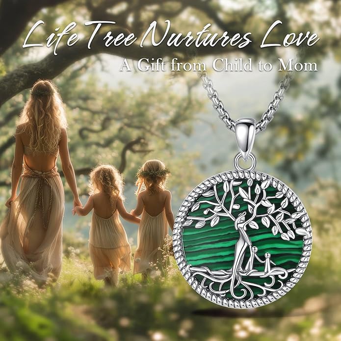 Vito 925 Sterling Silver Tree of Life Necklace for Women, Mother Tree Pendant for Mom Mother Necklace Mother's Day Jewelry Gift for Wife Grandma, 18/22 Inch Chain