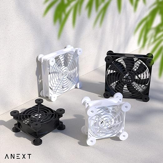ANEXT, USB Fan, USB Computer Fan, Silent Fans for Receiver DVR PlayStation Xbox Computer, (80mm,White Dual Packs)