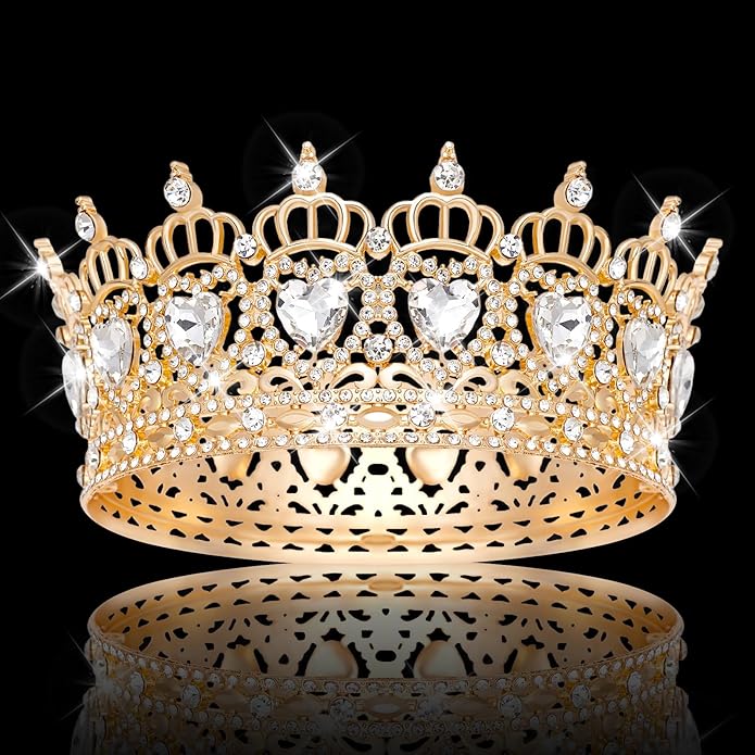 Queen Crown Wedding Rhinestone Heart Crowns and Tiaras for Women Costume Party Hair Accessories Princess BirthdayCrown Crystal Bridal Crown
