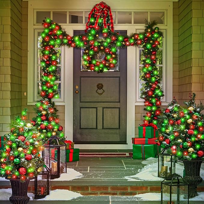 165FT 500 LED Christmas Lights, Plug in Christmas String Lights with Waterproof, 8 Modes Twinkle Fairy Lights for Xmas Garden Tree Patio Holiday Decorations, Red Green