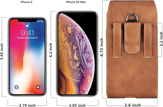 Phone Holster for Samsung Galaxy S24 S23 S22 S21 S20 FE S10 S9 A51 A52 A53 Note 20 Note 10 Plus LG Stylo 5 PU Leather Case Pouch Belt Phone Holder with Belt Clip,Brown