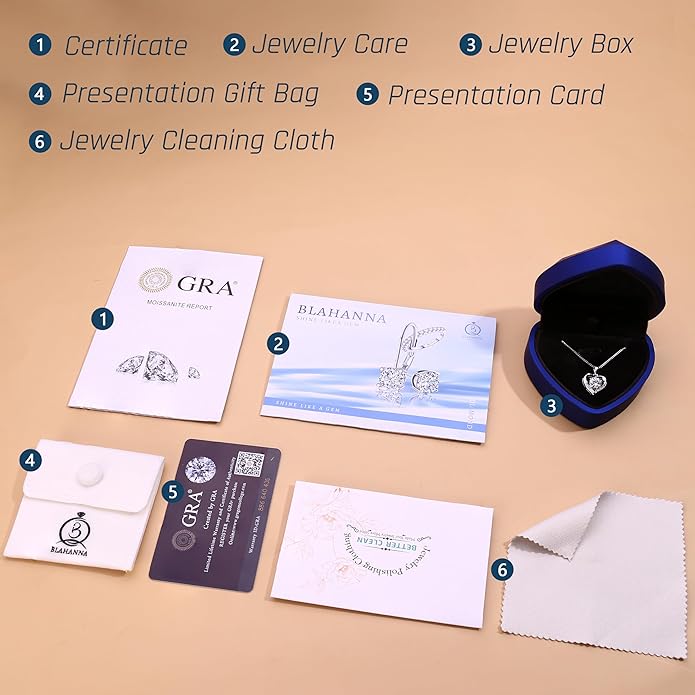 Heart Moissanite Birthstone Necklaces Anniversary/Birthday/Best Friend/Girlfriend/Wife Gifts for Her 925 Sterling Silver Pendant Necklace for Women