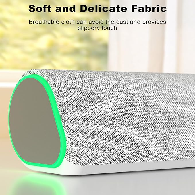 SOULION R50 Bluetooth Computer Speakers for Desktop PC Monitor White,Wired USB Powered 3.5mm Aux PC Speakers Sound Bar,4 Modes LED Lights with Switch Button,Surround Sound Soundbar for Computer