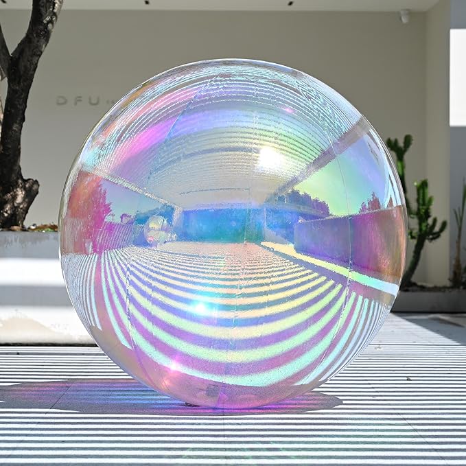 Yescom 47" Inflatable Mirror Ball Giant Reusable Hanging Large Disco Balloon Decoration for Party Wedding Event Concerts Stage Decor Iridescent