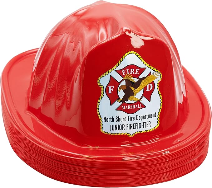 Kenco Kids Customizable Plastic Firefighter Hats -Choose your style, add your name or department