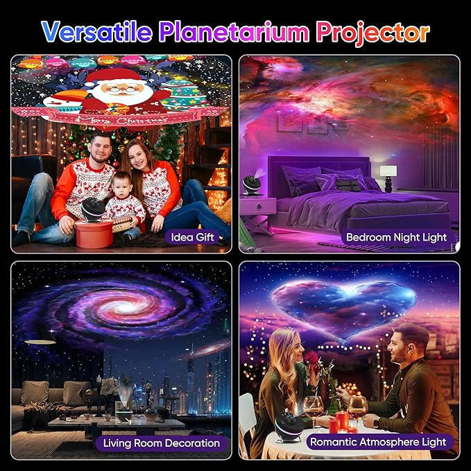 Galaxy Projector, 13 in 1 HD Planetarium Star Projector for Bedroom, Kids' Star Light with Meteor Effects and Timer