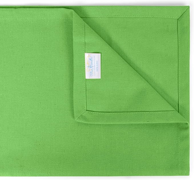 Blue Needles Solid Cloth Napkins Set of 12 Apple Green 100% Cotton Dinner Napkins 18x18 inches, Soft, Reusable, Absorbent, Washable Linen, Ideal for Fall Thanksgiving Events, Parties & Everyday Use