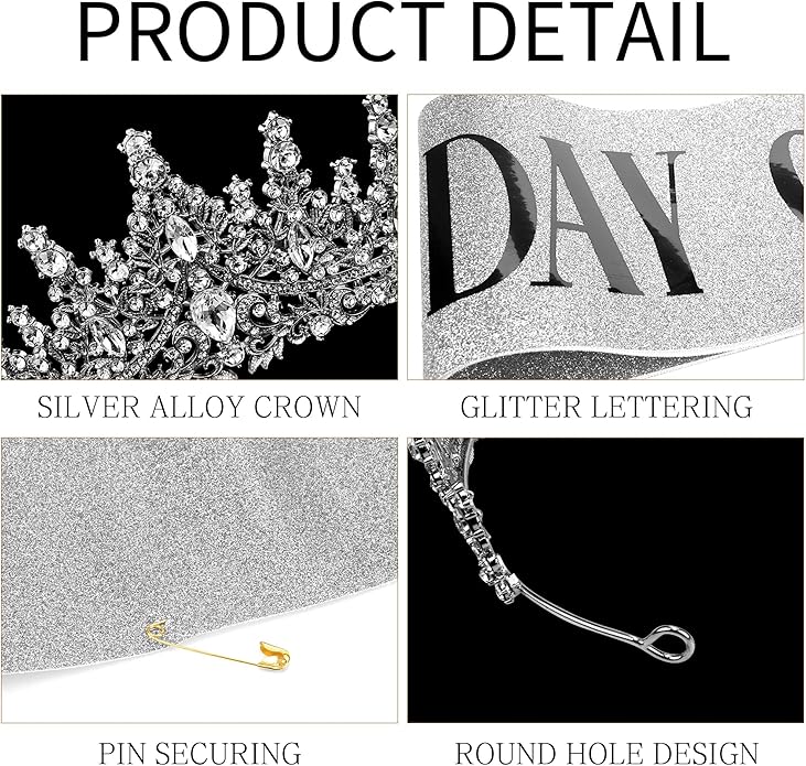 Gold Crown for Women Crystal Princess Tiaras Rhinestone Queen Headband Wedding Bridal Hair Accessories Birthday Prom Pageant Party Coming of Age Ceremony Photo Props
