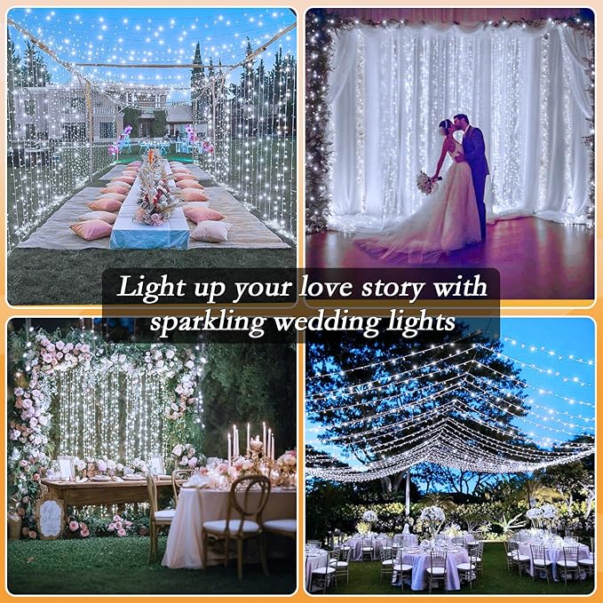 66FT 200 LED Christmas Tree Lights, Bright Cool White Outdoor Christmas String Lights for House, Fairy Lights with 8 Modes, Waterproof & Durable Indoor Outdoor Decor, Timer Included