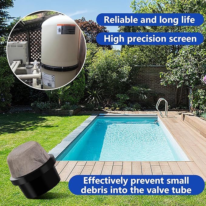 DECOHS 4 Pcs 190106Z Air Bleeder Screen Cap- Stainless Steel Screen Filter Cap Replacement Parts- Air Valve Strainer Cap for Most Pools Filters