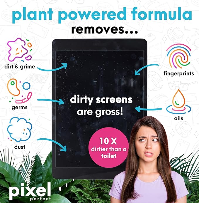 Pixel Perfect | 4.2oz | Screen Cleaner Kit, for TV, Laptops, Computers, Monitors, Phones, Tablets | 120ml Cleaning Kit, Premium Natural Spray