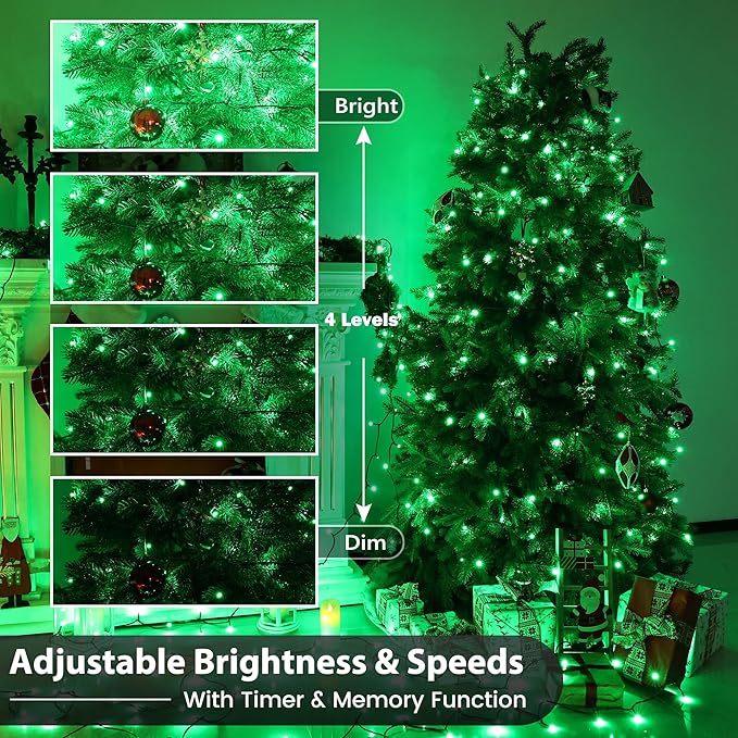 Christmas Color Changing String Lights, 82ft 200 LED Christmas Lights Outdoor with Remote, Plug in RGB Orange Purple Lights for Home Yard Garden Indoor Outdoor Decorations