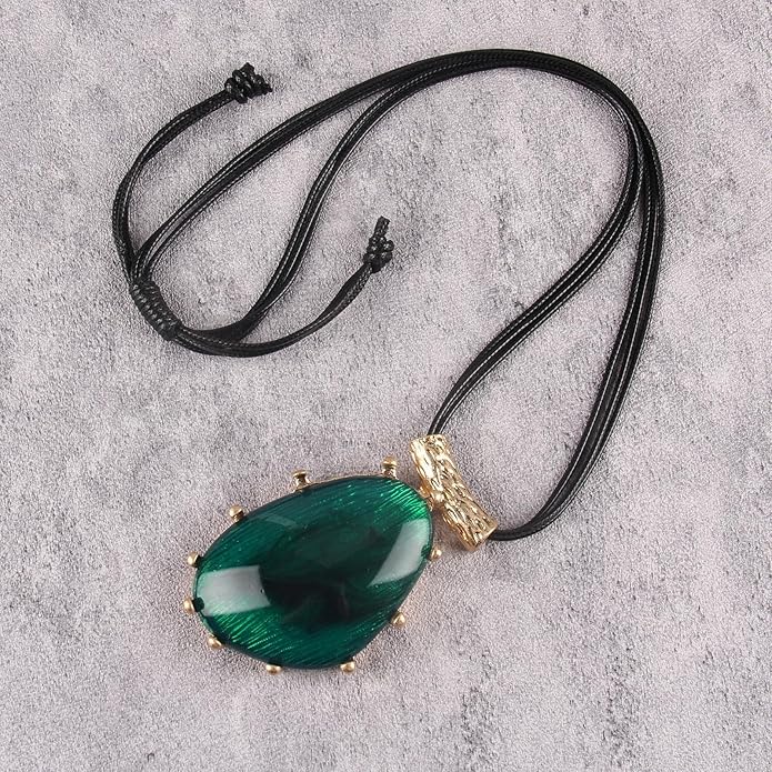 Boho Leather Necklace Women Bohemian Brown Circle Pendant Necklace Choker Long Necklaces for Women Boho Ring Large Pendant