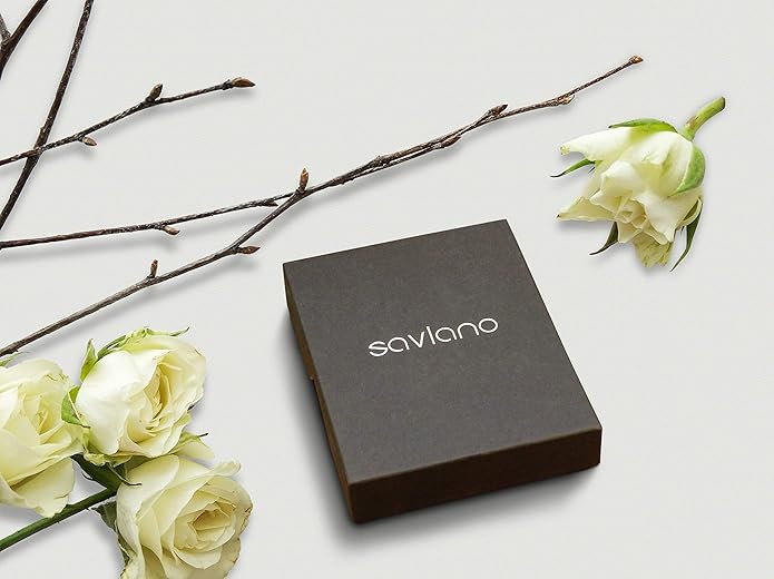 Savlano 14K White Gold Plated Inside Out Crystal Hoop Earrings For Women Comes With Savlano Gift Box