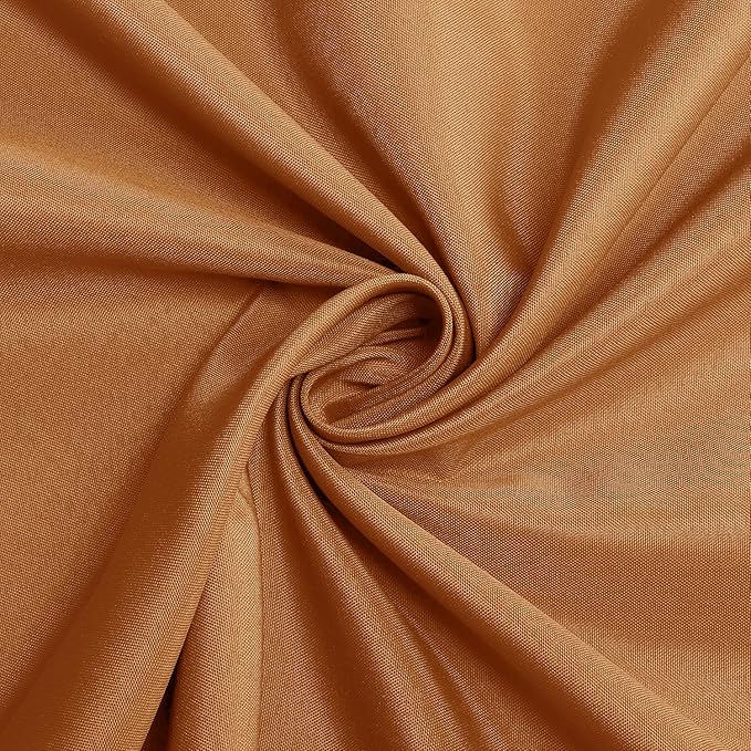 sancua Round Tablecloth 60 Inch(Fits 20-48 Inch Tables) Light Brown- Water Resistant Spill Proof Washable Polyester Fall Table Cloth Decorative Fabric Cover for Dining Thanksgiving Parties, Bronze