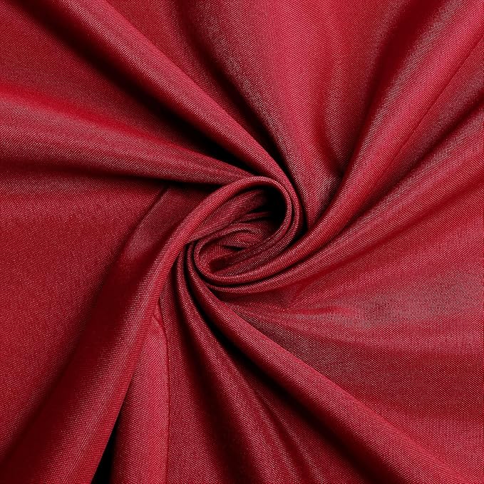 sancua Round Tablecloth - 48 Inch - Water Resistant Spill Proof Washable Polyester Table Cloth Decorative Fabric Table Cover for Dining Tables, Buffet Parties and Camping, Red