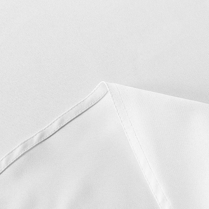 sancua 60 Inch Round Tablecloth (Fits 20-48 Inch Tables), Water Resistant Spill Proof Washable Polyester Table Cloth Decorative Fabric Table Cover for Dining, Buffet Parties and Camping, White