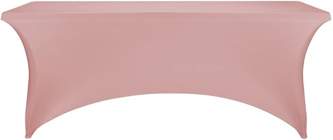 FORLIFE 2Pack Spandex Table Covers，Fitted Tablecloth for Rectangular Tables, Stretch Patio Table Covers, Universal Spandex Table Cover for Wedding, Banquet, Party (6ft, Dusty Pink)