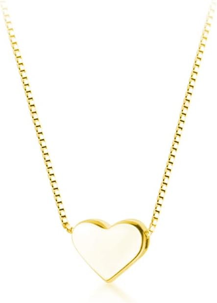 SLUYNZ Genuine 925 Sterling Silver Tiny Love Heart Pendant Necklace for Women Simple Sweet Heart Choker Necklace