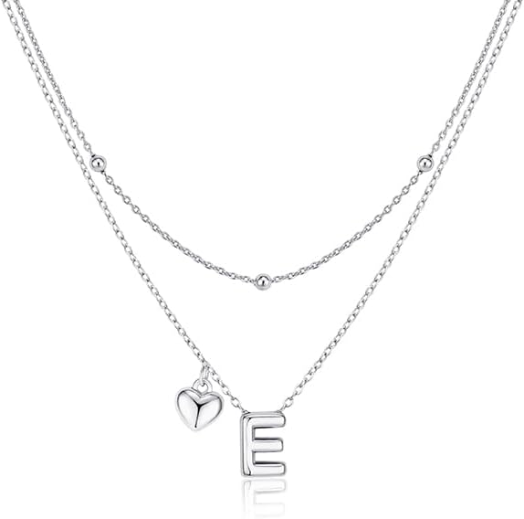 adoyi Valentines Day Gifts for Women Hers Dainty 14K Gold Plated Heart Initial Necklaces Layered Letter A-Z Pendant Necklace Stack Trendy Jewelry Birthday Valentines Day Gifts for Women Jewelry