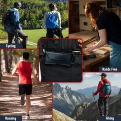 Turtleback Belt Clip for iPhone 16 Pro Max, 15 Pro Max, 14 Pro Max -Large- Fits w/Defender Bulky Style Cases, Premium Black Leather, Horizontal Belt Holder, Magnetic Closure, HD Rotating Clip