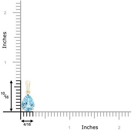 Angara Natural Aquamarine Solitaire Pendant for Women | Pear-Shaped Aquamarine Solitaire Pendant in 14K Solid Gold/Silver/Platinum With 18" Chain | March Birthday, Gemstone Jewelry Gift