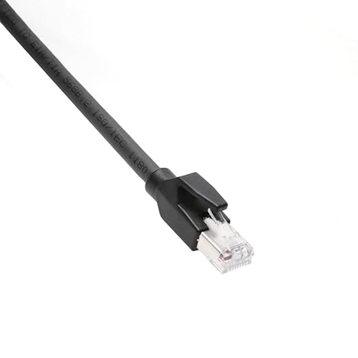 Alvin's Cables M12 X-Code 8 Pin Male to RJ45 Ethernet Cable for Cognex Keyence Camera, High-Flex Cat6a Cable for Industrial Automation, Fieldbus Module, Robotics, Right Angle 3.3ft/1m