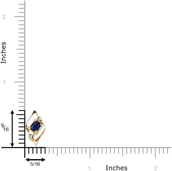 Angara Natural Blue Sapphire Pendant for Women | Shell Style Oval Sapphire and Diamond Pendant in 14K Solid Gold/Silver/Platinum With 18" Chain | September Birthday, Gemstone Jewelry Gift