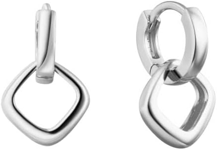 CAITLYNMINIMALIST 18K Gold Sterling Silver Double Link Drop Pave Duo Hoop Huggie Earrings Bold Jewelry for Women