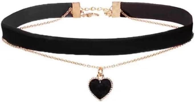 MOMOCAT Heart Necklace Adjustable Red Choker Classic Collar Necklaces for Women and Girls Velvet Chocker Necklace