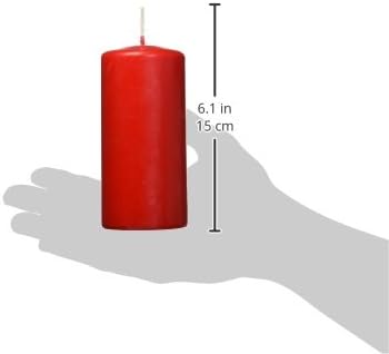 yummi 2.25" x 5" Ruby Red Slim Round Pillar Candles - 4 per Pack