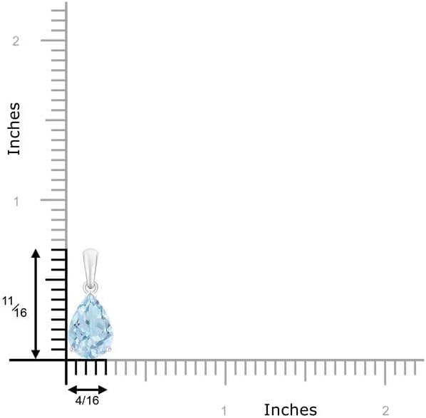 Angara Natural Aquamarine Solitaire Pendant for Women | Pear-Shaped Aquamarine Solitaire Pendant in 14K Solid Gold/Silver/Platinum With 18" Chain | March Birthday, Gemstone Jewelry Gift
