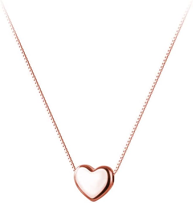 SLUYNZ Genuine 925 Sterling Silver Tiny Love Heart Pendant Necklace for Women Simple Sweet Heart Choker Necklace
