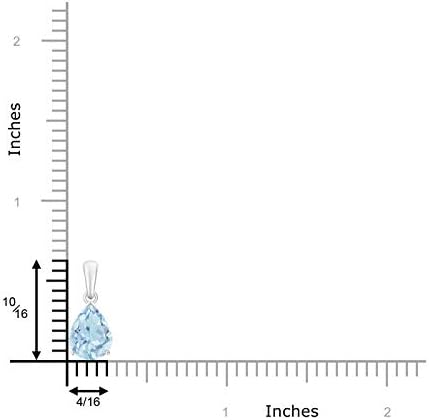 Angara Natural Aquamarine Solitaire Pendant for Women | Pear-Shaped Aquamarine Solitaire Pendant in 14K Solid Gold/Silver/Platinum With 18" Chain | March Birthday, Gemstone Jewelry Gift