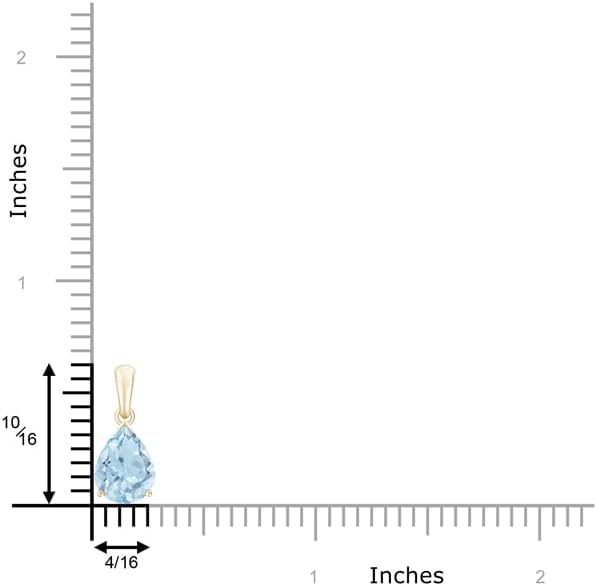 Angara Natural Aquamarine Solitaire Pendant for Women | Pear-Shaped Aquamarine Solitaire Pendant in 14K Solid Gold/Silver/Platinum With 18" Chain | March Birthday, Gemstone Jewelry Gift