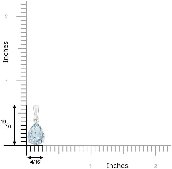 Angara Natural Aquamarine Solitaire Pendant for Women | Pear-Shaped Aquamarine Solitaire Pendant in 14K Solid Gold/Silver/Platinum With 18" Chain | March Birthday, Gemstone Jewelry Gift